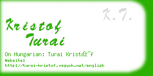 kristof turai business card